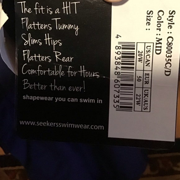 🌹NWT SEEKERS CONTOUR SHAPEWEAR 22W C/D BRA CUPS SWIMSUIT - Picture 6 of 16